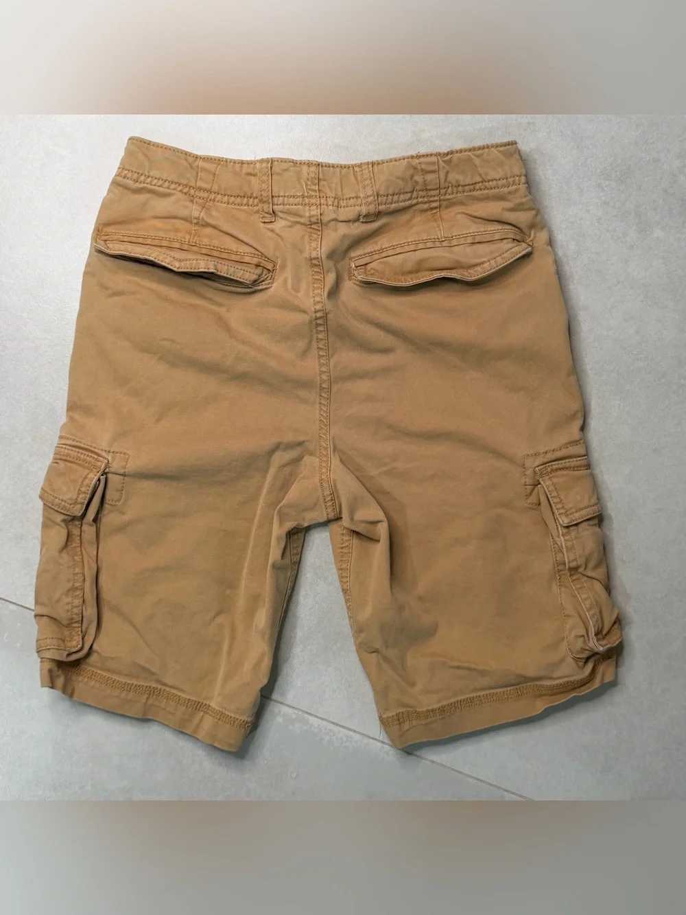 Gap Kids Tan Cargo Cotton Shorts Boys Adjustable Waist | Size 18S